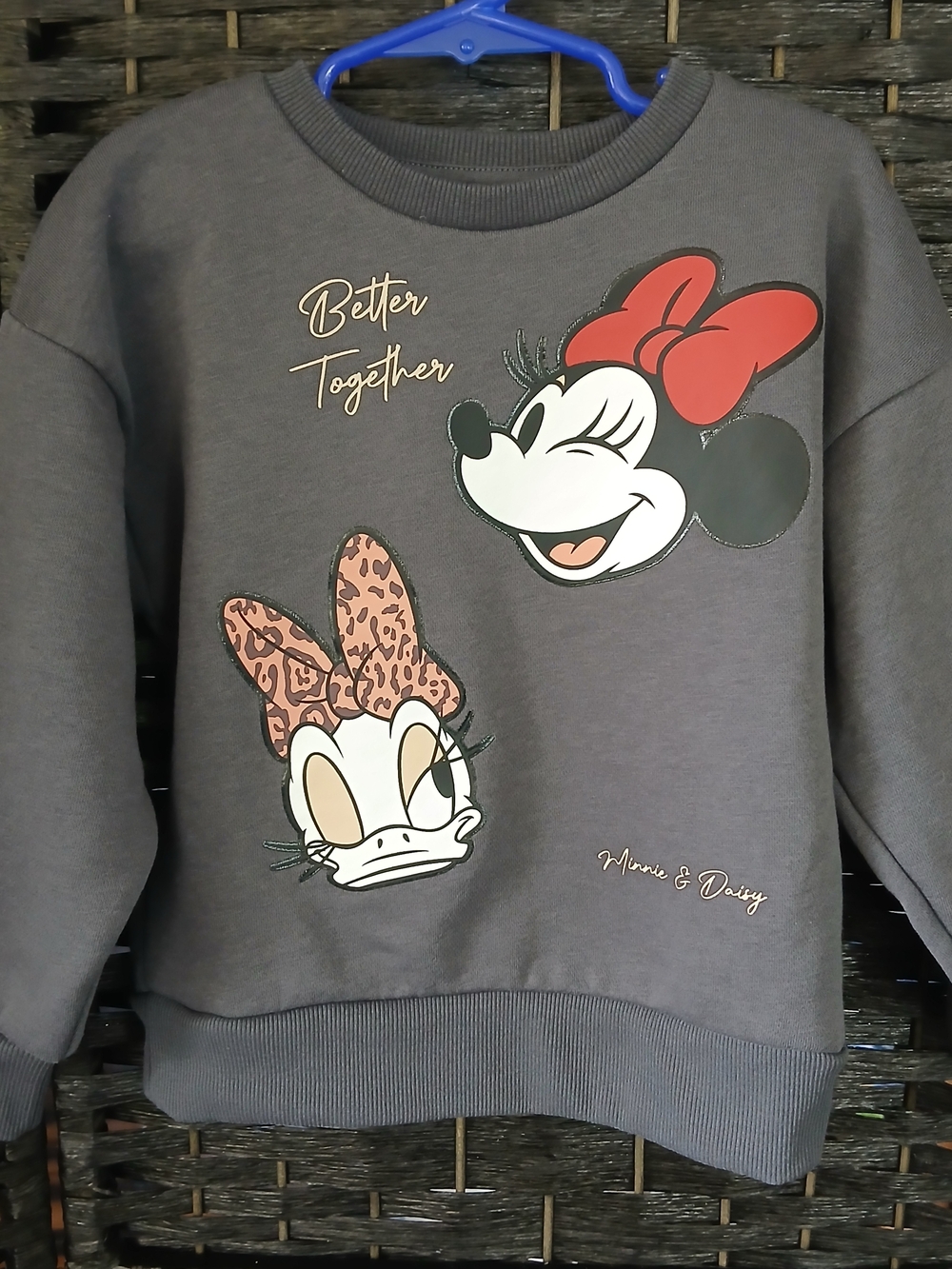 Primark Disney Minnie Mouse Daisy Gray Sweatshirt Girls SZ 5-6y